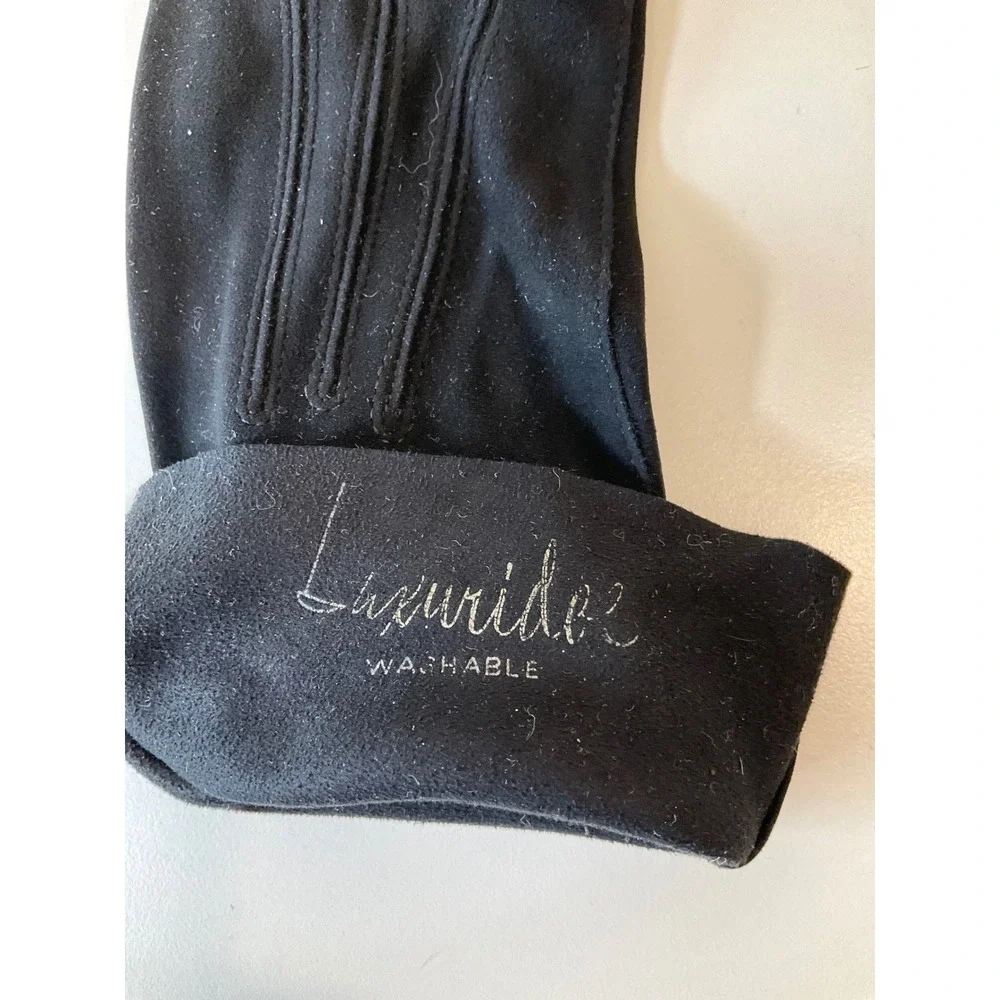 Vintage Suede Leather Gloves by Superb Black Short Table Cut Driving Chic 6.5